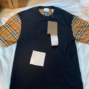 NWT Burberry Checked Crew Tshirt
